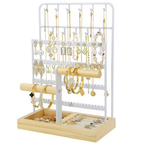 Wrought IronJewelry Rack Earring Storage Rack <b>Necklace</b> Cosmetics Multi-functional Storage Rack <b>Ring</b> Storage Box - Product Image 1