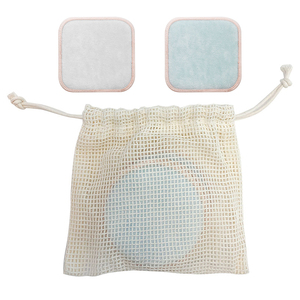 Tampons démaquillants carrés en bambou réutilisables en coton biologique <span class=keywords><strong>lavable</strong></span> pour le nettoyage du visage - Product Image 6