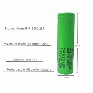 بطاريات أيون الليثيوم الاسطوانية الأصلية 25R ، تفريغ عالي 20 أمبير/ساعة للأدوات الكهربائية والمكانس الكهربائية - Product Image 2