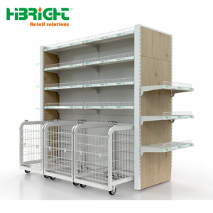 2-in-1 Mobile Roll Cage Trolley and Retail Display <b>Shelf</b> Combo Professional Logistics Handling Cart for Supermarket Replenishmen - Product Image 4