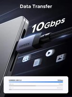 Kabel USB C UGREEN 240W GEN2 10Gbps 4K 60Hz Output Video Pengisian Cepat Kabel Data 3.3ft Kabel Transmisi Data USB3.2