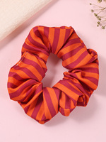 Élastique à cheveux en tissu à rayures colorées au design simple pour femme, attache-queue de cheval décorative