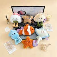Jolie poupée en peluche aimantée pour réfrigérateur, série Aliments marins, ornement magnétique suspendu, cadeau pour bébé, en coton PP, anti-stress, apaisant, tendance