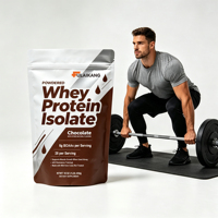 Proteína de Suero de Leche Aislada en Polvo de Marca Privada, Sabor Chocolate, 25 g de Proteína, 1 LB, Suplemento OEM