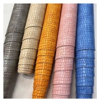 Cuir synthétique PU gaufré imprimé grain de crocodile en pierre vintage pour chaussures sacs à décorer