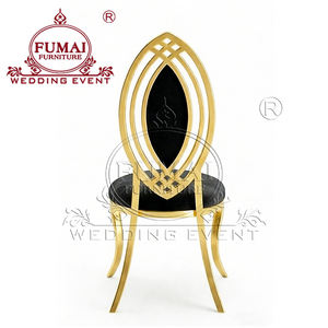 Chaise en acier inoxydable doré pour banquet de mariage, design moderne, pour hôtel et restaurant - Product Image 6