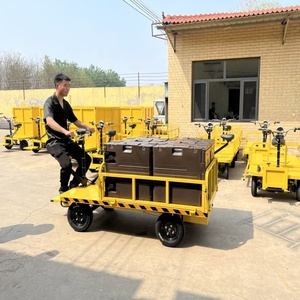 4-Wheel Electric Flat Car for Factory Use | Heavy-Duty Cargo <b>Transport</b> Cart | Customizable Platform Size - Product Image 5