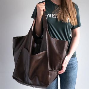 Sacs à main en cuir souple Euro America pour femmes, sac à bandoulière de grande taille pour femmes - Product Image 1