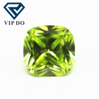 3x3mm-12x12mm coussin carré vert pomme foncé zircone cubique pierres précieuses en vrac coussin synthétique pierre de zircone CZ coupe princesse