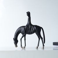Statue d'équitation vintage en alliage d'aluminium, nouvelle sculpture décorative en métal de style chinois pour la décoration du salon, du bureau ou de l'entrée