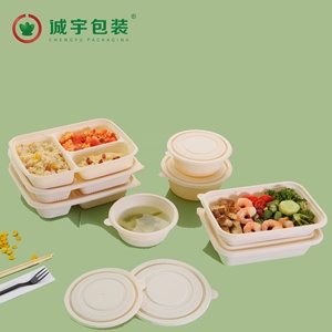 Disposable Composable Cornstarch Biodegradable Bento Box Lunch Box Clamshell Food Container Paper Food Containers