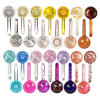 Globes de glace rafraîchissants en gel rose pour le visage, rouleau de glace en verre, massager corporel et mammaire, compatible congélateur, usine source Dongguan, MOQ 1 boîte