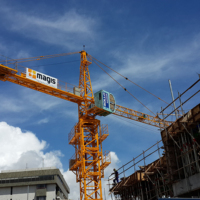 Grue à tour Hammerhead 5T pour la construction, avec boîte de vitesses et moteur, haute efficacité QTZ66-HS5010