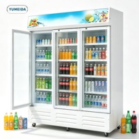 Réfrigérateur à boissons moderne avec porte en verre, vitrine verticale pour boissons avec éclairage LED pour centre commercial, commerce de détail, aire de restauration, stockage