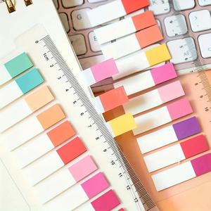 6pcs 1200sheets Multi-color Half-color Self-adhesive Label Sticker <b>Memo</b> <b>Pad</b> Set Writable Page Number Marking Sticky Notes - Product Image 4