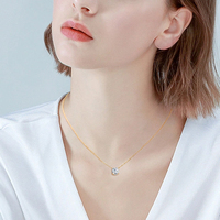 Collares Colgantes de Moissanita de 1CT 2CT 3CT para Mujer Cadenas de Plata 925 Original con Solitario Gota Joyería Fina Nupcial