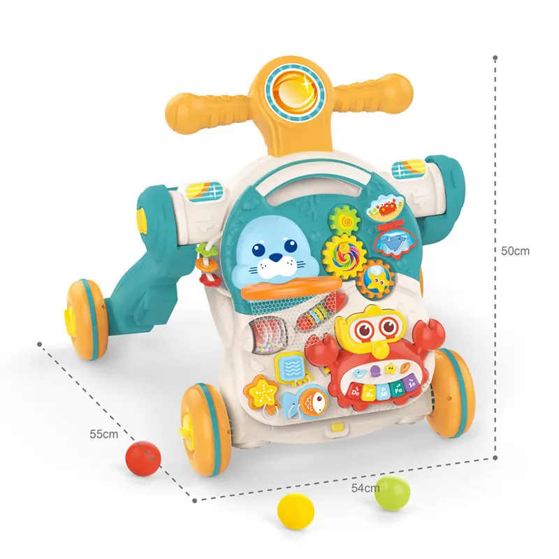 Hot Selling 4 In 1 Multifunction Scooter Plastic Music Piano Educational Table Toy Kids Scooter Infant Push Stroller Baby Walker