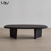 Table basse moderne simple naturelle hôtel villa salon table basse ovale en bois meubles