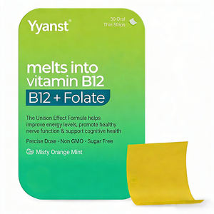 Tiras orales de vitamina B12 para apoyo energético sin azúcar añadido, acción rápida para la recuperación deportiva masculina, muestra gratuita OEM/ODM - Product Image 1