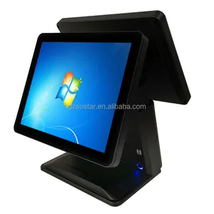 All'ingrosso 15 pollici doppio Touch Screen macchina di fatturazione finestre punto ristorante di sistemi di vendita POS registratore di cassa elettronico