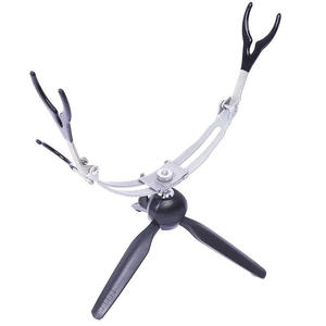 Support de canne à pêche sur glace pliable en métal, double usage, fixation au sol, rotatif, aucun assemblage requis - Product Image 3