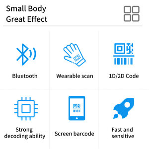 NETUM 1D 2D <span class=keywords><strong>QR</strong></span> para guantes de escáner y anillo Interfaz USB portátil Lector de código de barras inalámbrico con guantes y anillo en stock - Product Image 5