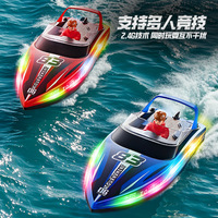 Nouveau bateau télécommandé HJ821 2.4G haute vitesse avec lumières, double hélices, jouet aquatique pour enfants