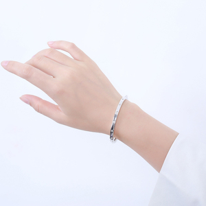 Bán Buôn Thép Không Gỉ Trang Sức Trống 925 Sterling Silver Khắc Bangle - Product Image 4