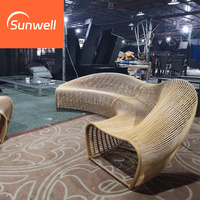 Chaise longue de salon d'extérieur en aluminium moderne, étanche, en forme de S, pour jardin, patio, hôtel, de fabrication professionnelle