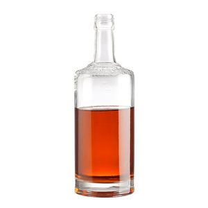 Botellas de vidrio molido <span class=keywords><strong>azul</strong></span> transparente de cuello largo de 500ml, 750ml, 700ml, personalizadas, planas para agua, <span class=keywords><strong>Tequila</strong></span>, sellado de corcho - Product Image 2