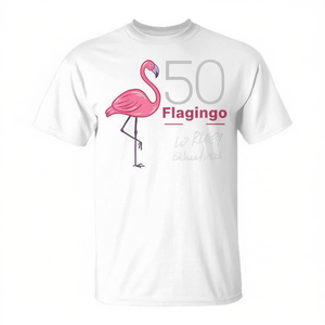 Camiseta con diseño de flamenco para el 50.º aniversario, camiseta promocional de 50 años con diseño de flamenco - Product Image 2