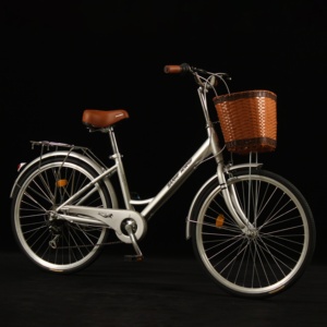 Bicicletta Urbana <span class=keywords><strong>per</strong></span> <span class=keywords><strong>Adulti</strong></span> con Telaio in Acciaio ad Alto Tenore di Carbonio, 24 o 26 Pollici, Monovelocità - Product Image 4