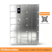 Armario Moderno de Acero Inoxidable con Ocho Dieciocho Puertas con Cerradura y Sistema de Escaneo WeChat para Uso en Almacenes