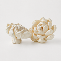 Fleur de lotus en bois de Sola de 8 cm, naturelle, faite à la main, séchée, décoration d'intérieur écologique pour la remise des diplômes, la fête des pères, la fête des mères, Noël