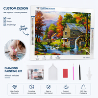 Kit de Peinture Diamant Personnalisée Photo pour Adultes, Kit Complet DIY 5D en Acrylique, Paysage Scénique Exquis, Peinture Diamant Faite à la Main