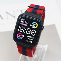 Montre connectée numérique LED électronique à bracelet élastique pour femmes, hommes et enfants, vente en gros d'usine 2025