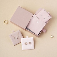 Pochette à bijoux anti-poussière de luxe en daim ivoire Talent Snap avec boîte et insert, sacs en microfibre de daim