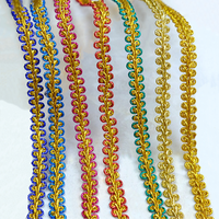 Ruban tressé en dentelle dorée de 8 mm, petit modèle, pour la couture de vêtements, accessoires de couture DIY, garnitures en dentelle tressée pas chères pour costumes