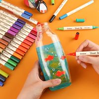 Marqueurs de peinture acrylique 72 couleurs, lot de 36 marqueurs acryliques à double pointe souple, stylos de peinture à base d'eau pour papier, peinture sur roche