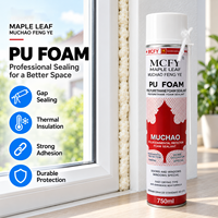 Mousse PU MUCHAO Feuille d'érable A53 750ml Premium Monocomposant Anti-rétrécissement pour le Remplissage et l'Étanchéité des Espaces entre Portes et Fenêtres, Construction