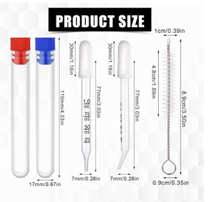 1ML cam mezun Eyedropper beyaz kauçuk kapak düz kafa ile Test tüpü dirsek yağ temizle şişe içbükey alt ile - Product Image 2