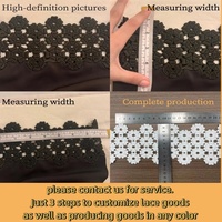 Vente directe d'usine de 20 couleurs de dentelle en stock. Dentelle en polyester avec bordure en dentelle fleurie brodée pour ourlet de jupe et poignets.