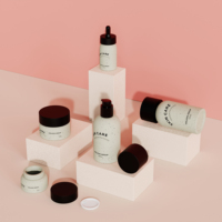 Ensemble de flacons de luxe pour soins de la peau en verre mat de conception haut de gamme, flacons pompe pour toner et sérum pour cosmétiques