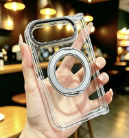 Coque de téléphone en TPU pour iPhone Duo PC avec support rotatif à 360°, protection antichoc de 2 mm, coque arrière pour iPhone Fold