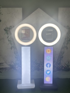 Photo Booth <span class=keywords><strong>iPad</strong></span> dengan Roda untuk <span class=keywords><strong>iPad</strong></span> 10.2/10.9/11/12.9/13 Inci, Pesta Pernikahan, Selfie Photo Booth dengan Lampu Ring RGB - Product Image 3