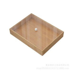 Qinghe Square <b>Acrylic</b> Bamboo Tray 20x20x6.5cm Bread <b>Storage</b> Display For Cake Shop - Product Image 5