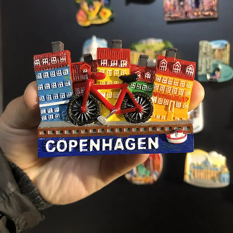 Custom Country Souvenirs Tourist Fridge Magnet 3D Copenhagen Souvenir Fridge Magnet