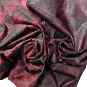 Cuero Genuino Estampado a Mano en Color Rojo <span class=keywords><strong>Vino</strong></span> con Pelo de Caballo para Ropa, Maletas, Bolsos, Muebles, Zapatos y Accesorios - Product Image 6