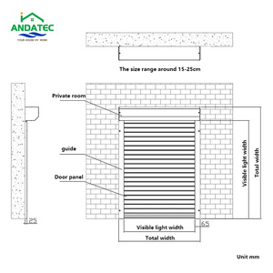 Tapparella di sicurezza della porta del Garage a rulli in <span class=keywords><strong>alluminio</strong></span> con scatola manuale <span class=keywords><strong>e</strong></span> motorizzata - Product Image 6