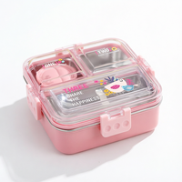 3-Fach Edelstahl Bento Lunchbox Auslaufsicher BPA-Frei Lebensmittelbehälter Mit Saucenbecher für Schule Büro Kinder